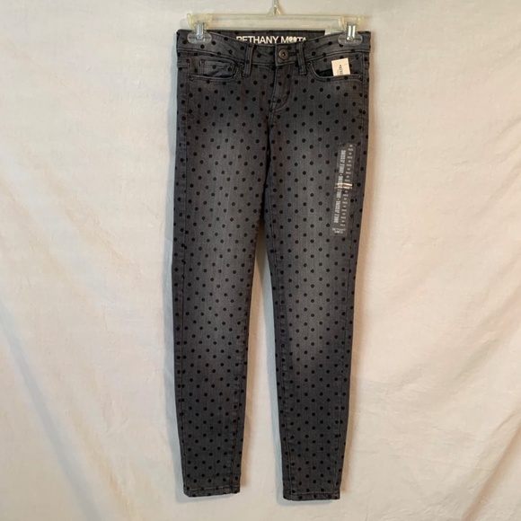 BETHANY MOTA Grey Polka Dot Skinny Ankle Jeans Jeggings Size 00R - Picture 9 of 15